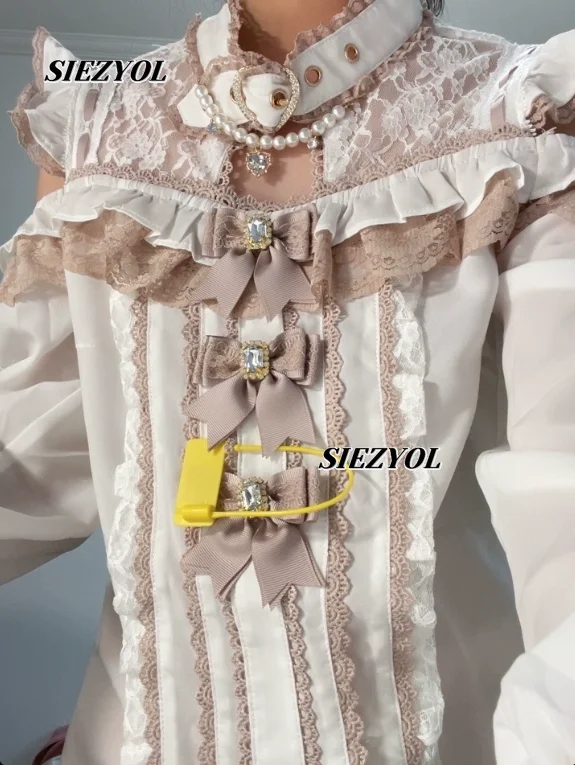 

Liz Shirt Blouse Women 2026 Spring and Summer New Mine Off-the-shoulder Long-sleeved Blouses Lolita Sweet Bow Chiffon Shirt Top