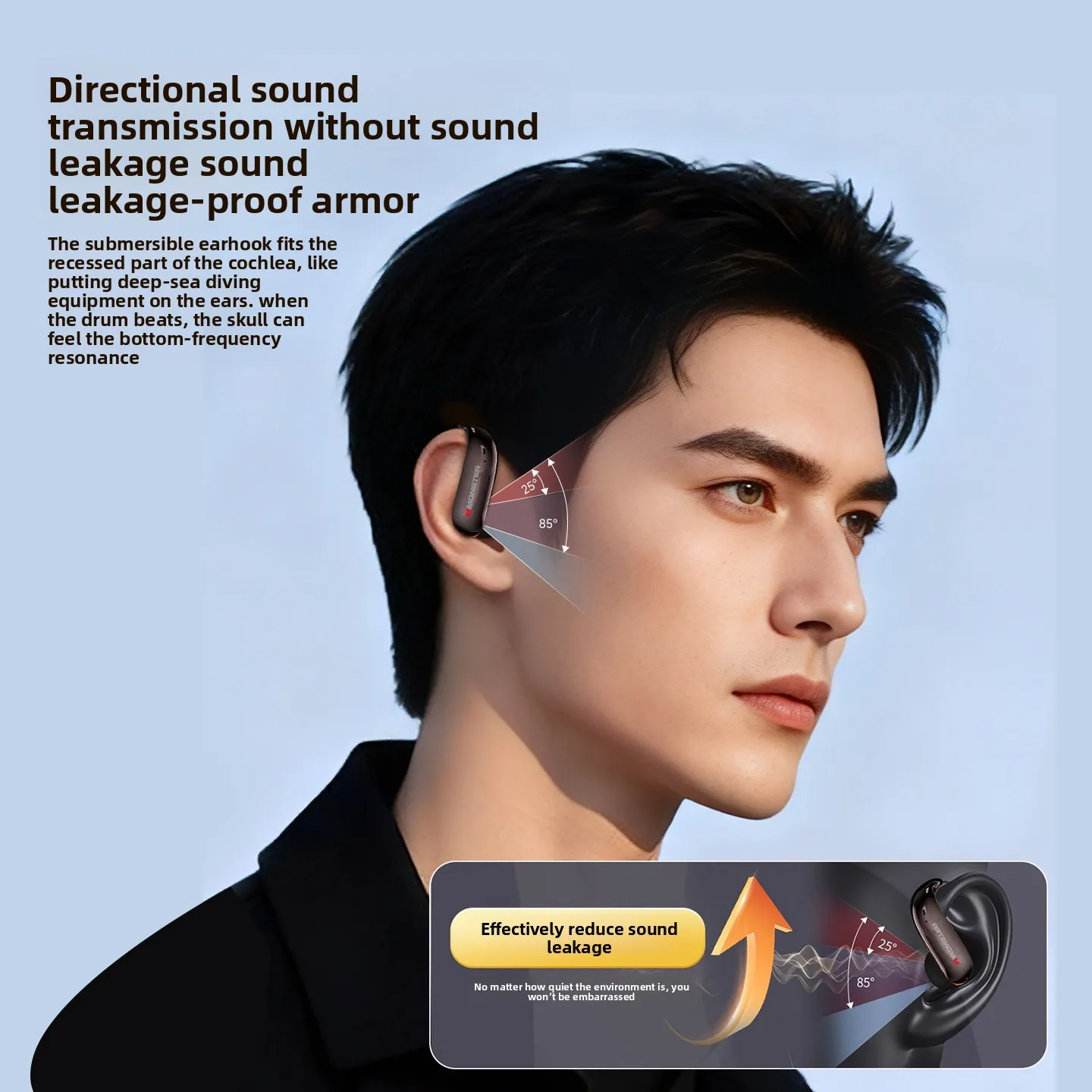 Monster C01 Bluetooth Earphone Second generation wireless ear-hook High-end Air Bone Conduction AI Intelligent Simultaneous Tran