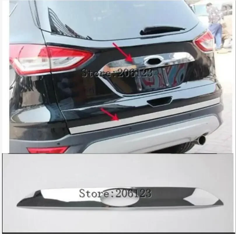 1 Pcs For Ford Kuga / Escape 2013 2014 2015 Stainless Steel Rear Trunk Tailgate Door Tail Bottom Lid Streamer Frame Cover Trim