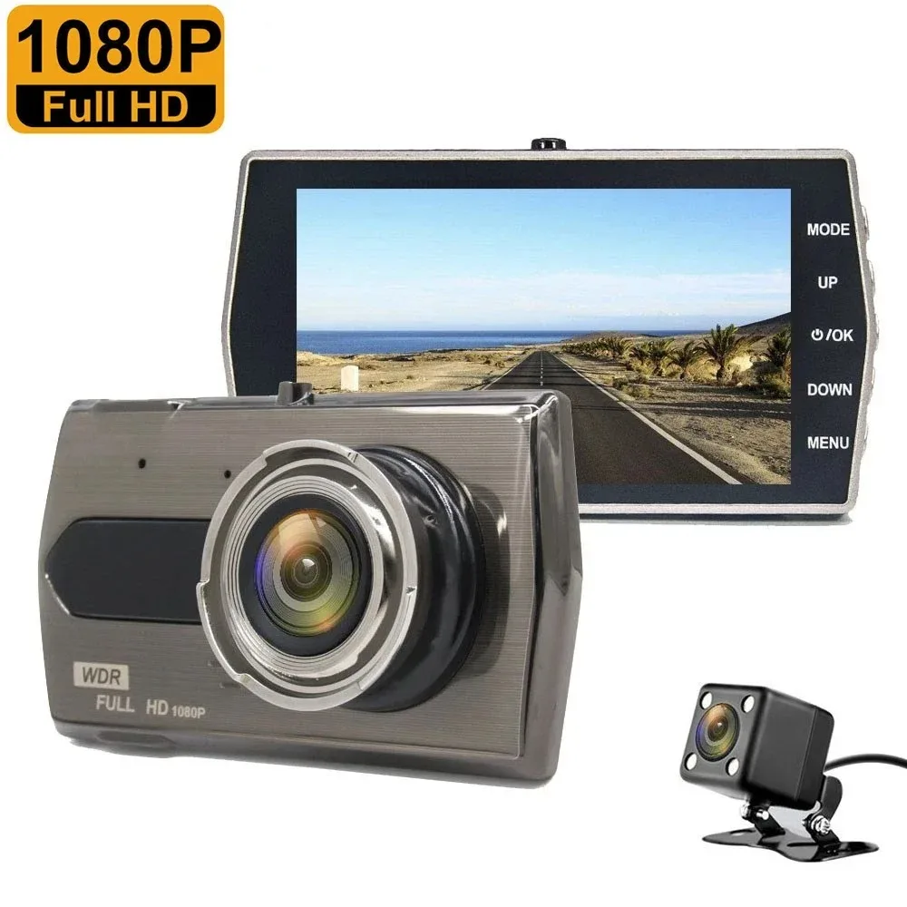 G-sensor Dashcam Car 1080P Dashcam 4.0 Inch Loop Recording Black Box Motion Detection Dash Cam 170 Degree Wide Angle Lens HD DVR