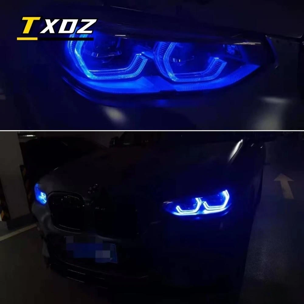 Blue Yellow Angel Eyes For 18-21 BMW X3 X3M F97 G01 X4 X4M G02 Yellow Red DRL Module LED Boards Daytime Running Lights