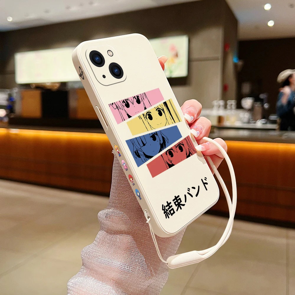 Hot Bocchi the Rock Anime Case For Samsung A54 A34 A73 A53 A33 A23 A14 A13 A04 A72 A52 A32 A22 A12 A71 A51 4G 5G With Hand Strap