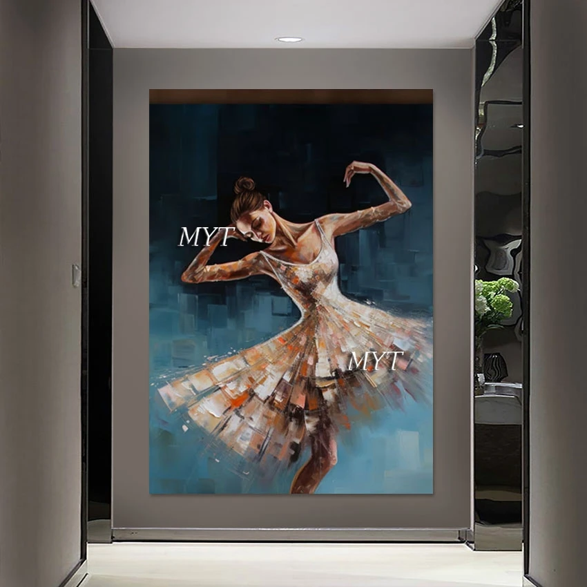 

Beautiful Dancing Girl High Quality Oil Painting Modern Custom Hand Painted Art Hotel Wall Pictures Home Decoration Canvas