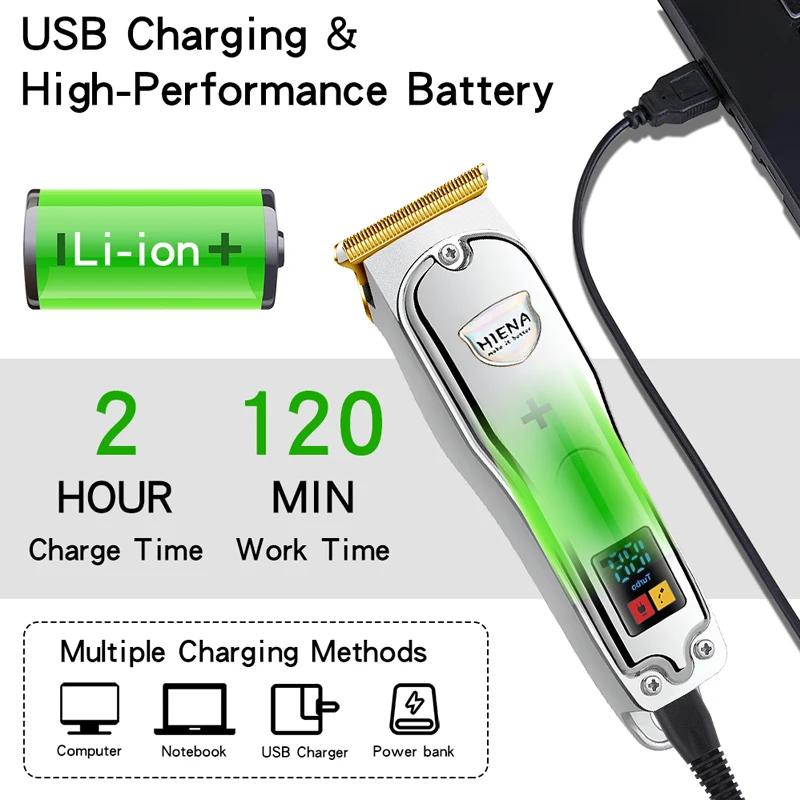 

Hair Clipper Transparent Hair Trimmer Adjustable Hair Cutting Machine Rechargeable Barber Cordless Clipper for Men