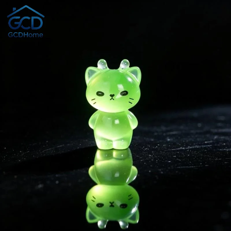10Pcs Glow In Dark Mini Resin Cat Duck Figurines for Micro Landscape Balcony Flower Pot Decor Ornaments