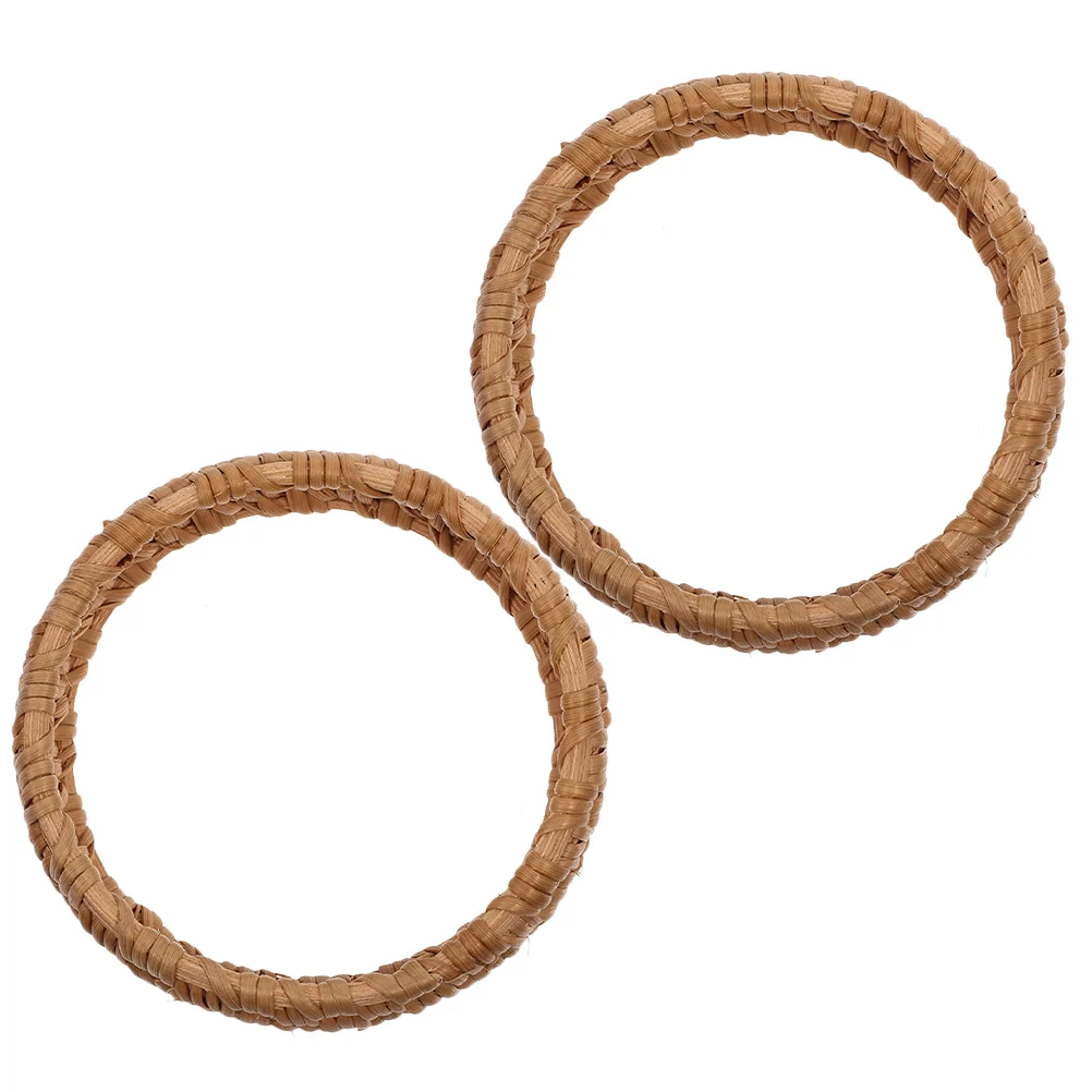 

2Pcs Vintage Handmade Rattan Bracelets Lightweight Braided Woven Wooden Jewelry Daily Wear Rattan Bracelet