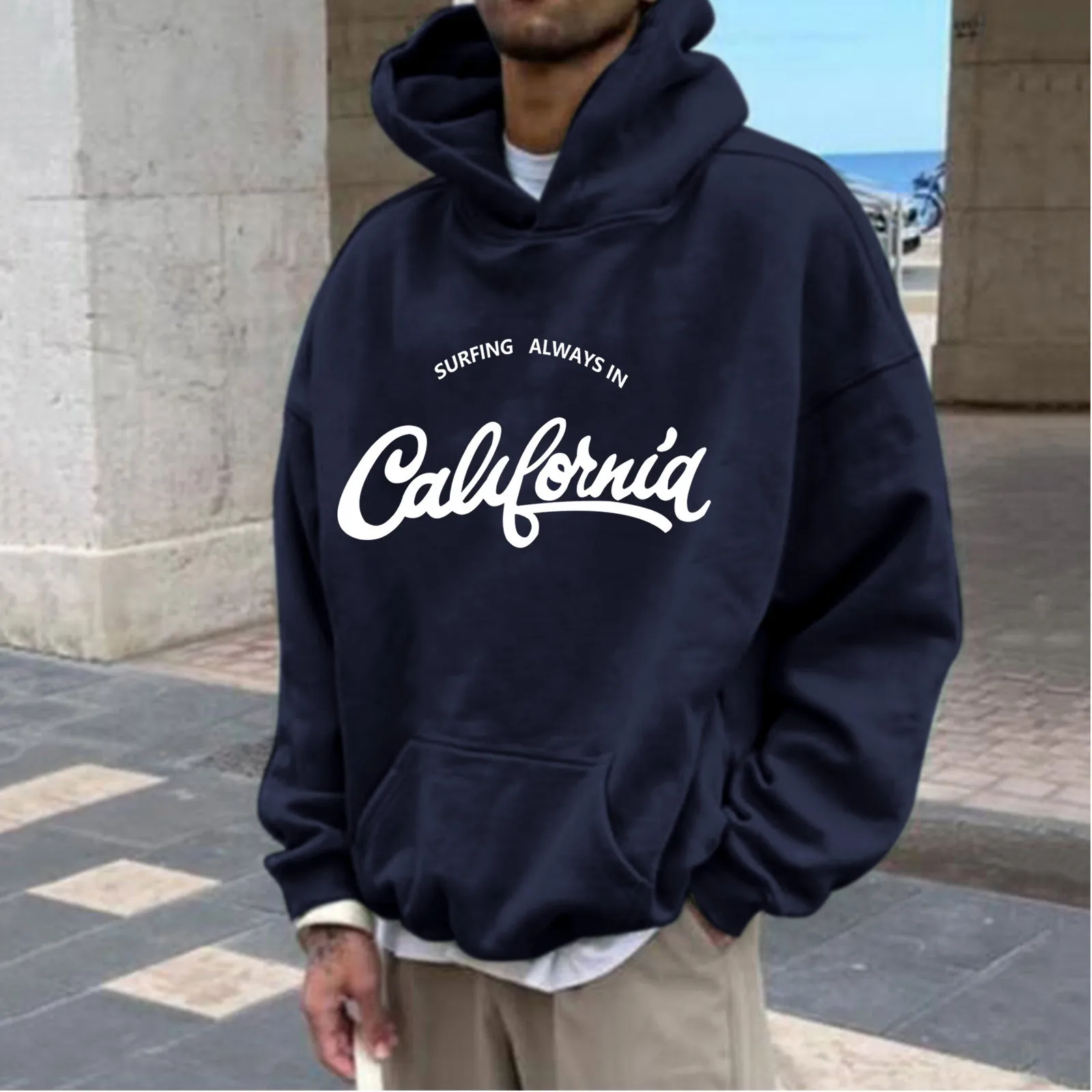 

Men Autumn Winter Hoodie Hip Hop California Printed Hooded Sweatshirts Oversize Sports Streetwear Hoodies Tracksuits With Pocket