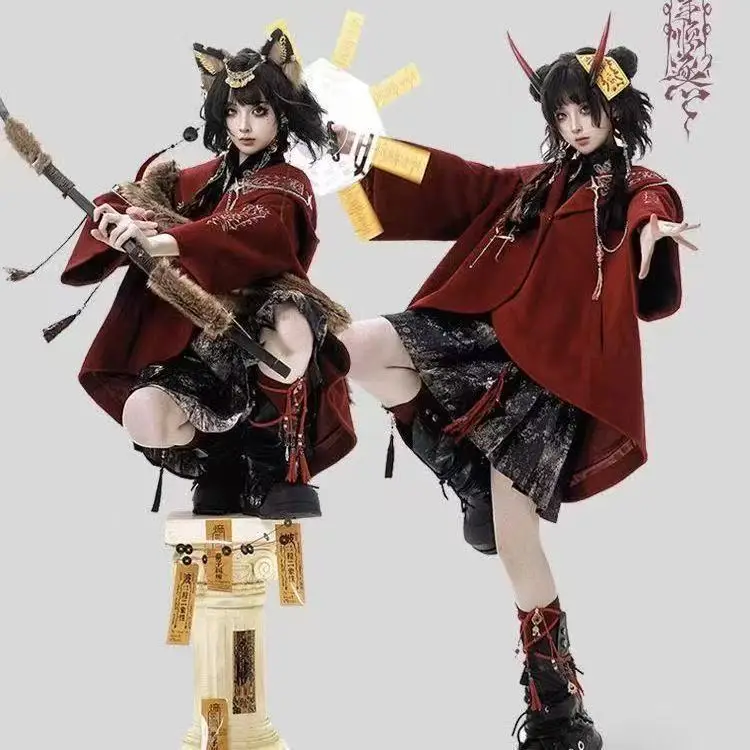 

Niche Anime Cosplay Cloak Men Women Heavy Industry Embroidery Outer Cape Stylish Halloween Event Diviner Wizard COS Cape Street