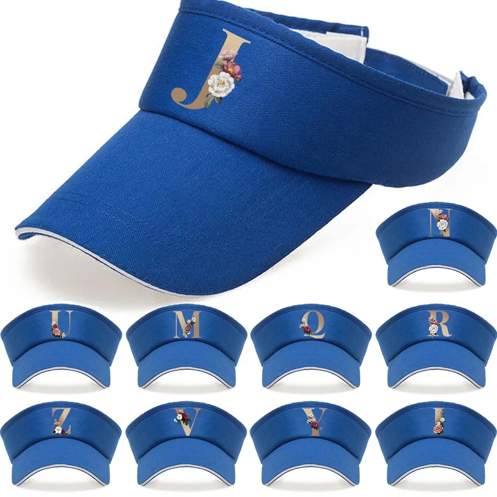 

Golf Cap Anti-UV Outdoor Sports Hat Empty Top Cap Beach Sun Visor Hats Printing Funny Gold Letter Series Cotton Sun Protection