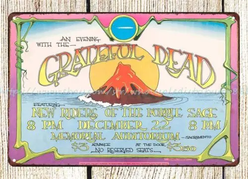 1970 hippie psychedelic Sacramento Memorial Auditorium Concert Poster tin sign