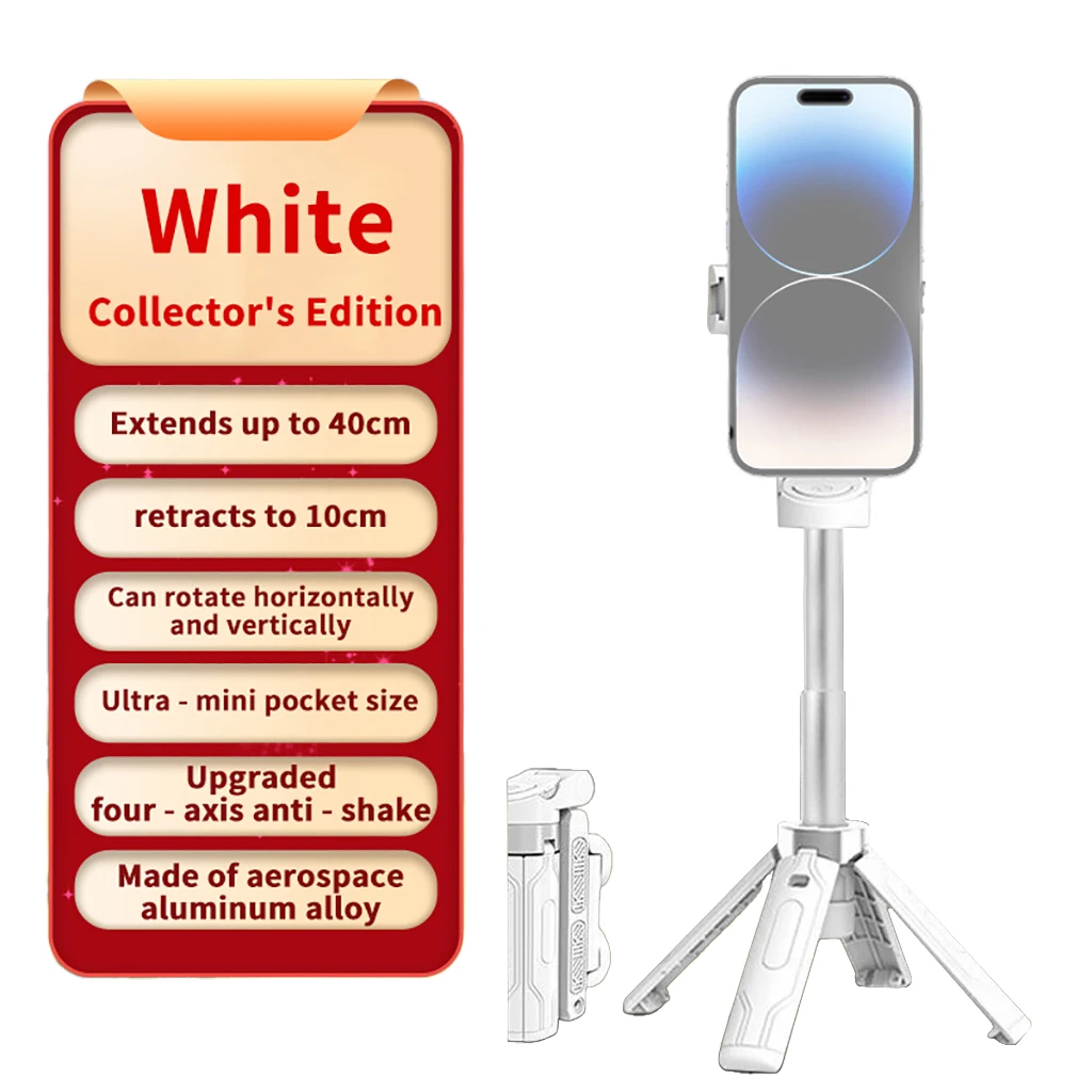 Mini Selfie Stick Tripod 3in1 Phone Stand with Detachable Remote Portable Travel Selfie Stick Tripod Anti-Shake Phone Bracket