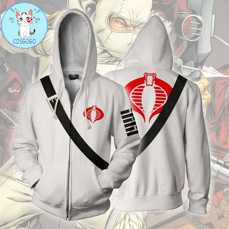 Film G.I. Joe:The Rise of asil ra Shadow Hoodies pour hommes et femmes, veste à capuche, olympiques de cosplay College en 3D, sweats à capuche zippés, PVD