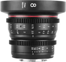 Meike 8mm T2.9 Micro 4/3 Cine Lens Mini Prime Low Distortion For Micro Four Thirds M43 MFT BMPCC Olympus Panasonic Lumix Cameras
