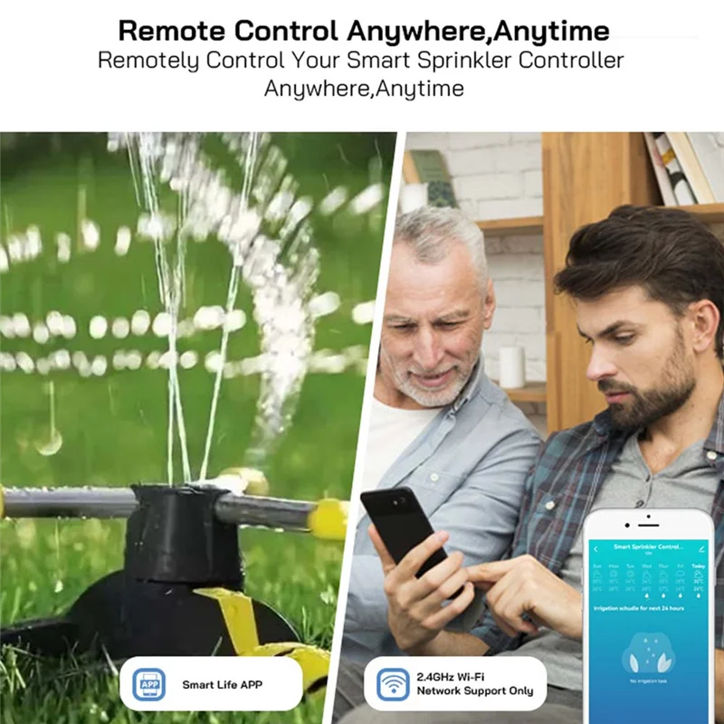 ABZW Tuya WiFi Sprinkler Controller Smart Irrigation Timer 8 Zones Automatic Watering Device Weather Aware for Alexa EU Plug