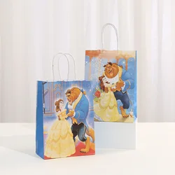 6pcs Disney Belle Princess Tote Bags Paper Candy Gifts Beauty and the Beast Bag Girls Baby Shower Birthday Party Decoration