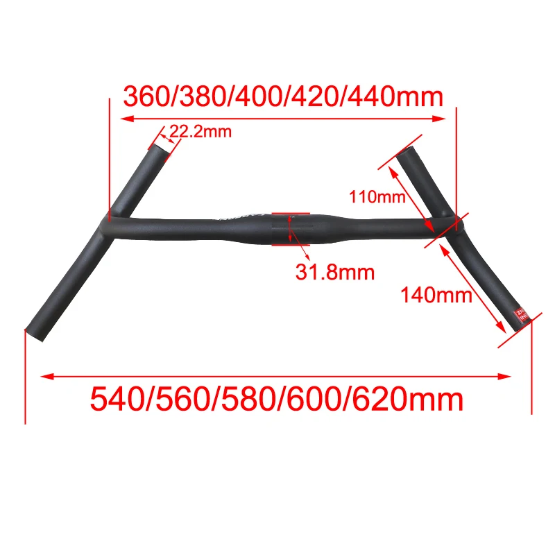 ZNIINO New Carbon Modify Gravel H Handlebar Big Flare Bar Cycle Cross Road MTB Bike Handlebars Carbon Fiber Travelling Bicycle