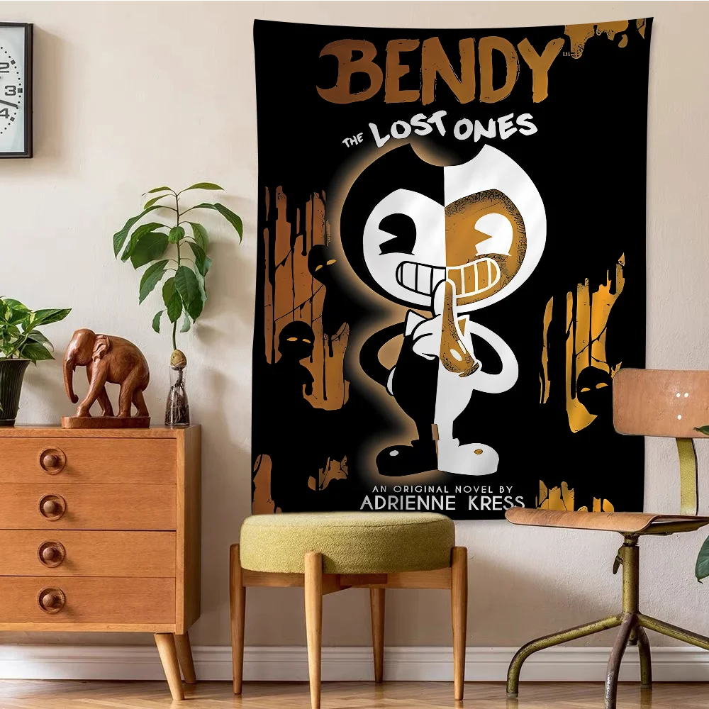 B-Bendy and the I-Ink M-Machine Colorful Tapestry Wall Hanging Bohemian Wall Tapestries Mandala Wall Art Decor