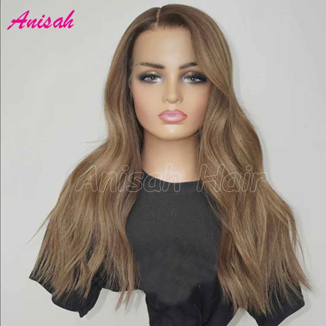 Natural Balayage Light Brown Highlight Body Wave Lace Frontal Human Hair Wig Virgin Human Hair Glueless Wig Pre Plucked