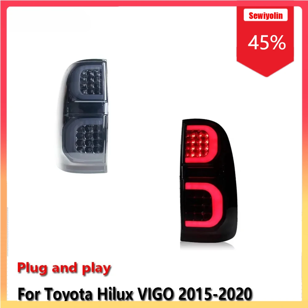

Car LED Tail Light Automobile Parts For Toyota Hilux VIGO 2015-2020 Auto Fog DRL Brake Turn Signal Lamp Plug and Play