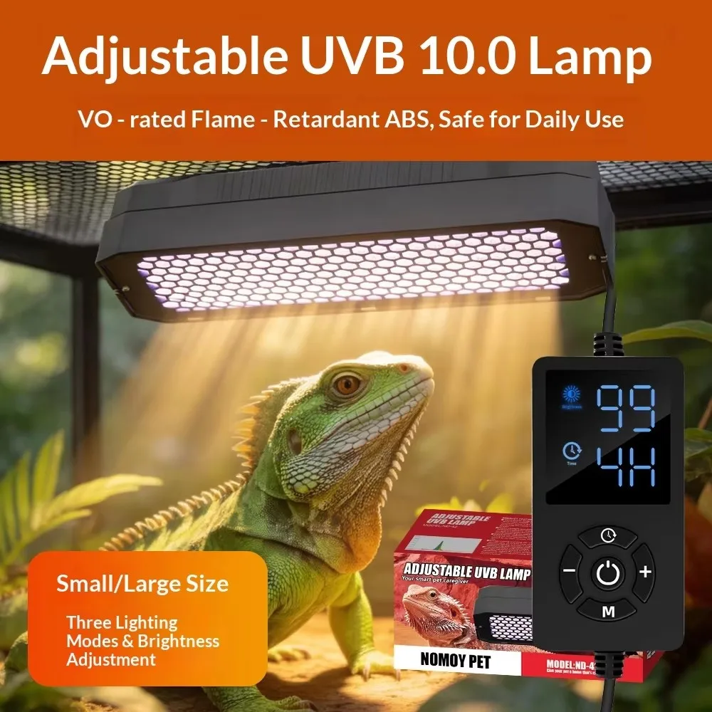 Smart UVB Reptile Terrarium Light UVA LED Dimming Timing Breeding Box Lamp Tortoise Lizard Reptiles Kennel Lamp Habitat Lighting