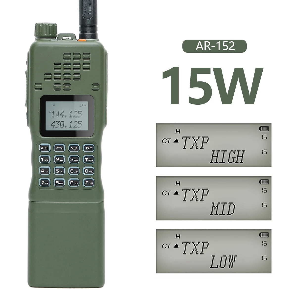 Baofeng AR-152 UHF/VHF Walkie Talkie 15W High Power Ham Radio USB Charger MBITR Army Tactical AN /PRC-152 Portable Two way Radio