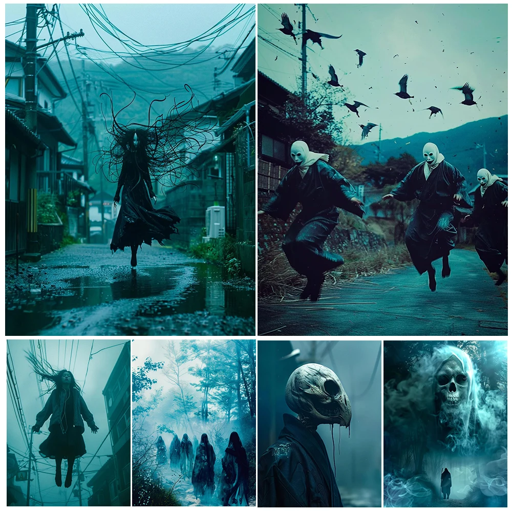 

The Undead On The Road To Reincarnation,Vintage Wall Art Canvas Painting,Dark Ghost Aesthetics, Art Poster And Print, Home Decor