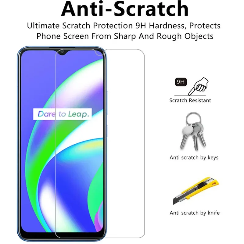واقي شاشة من الزجاج المقسى لهاتف Realme c15 c11 c12 c21 غطاء حماية على حقيبة Realmi c 15 11 12 21 15c 11c #4