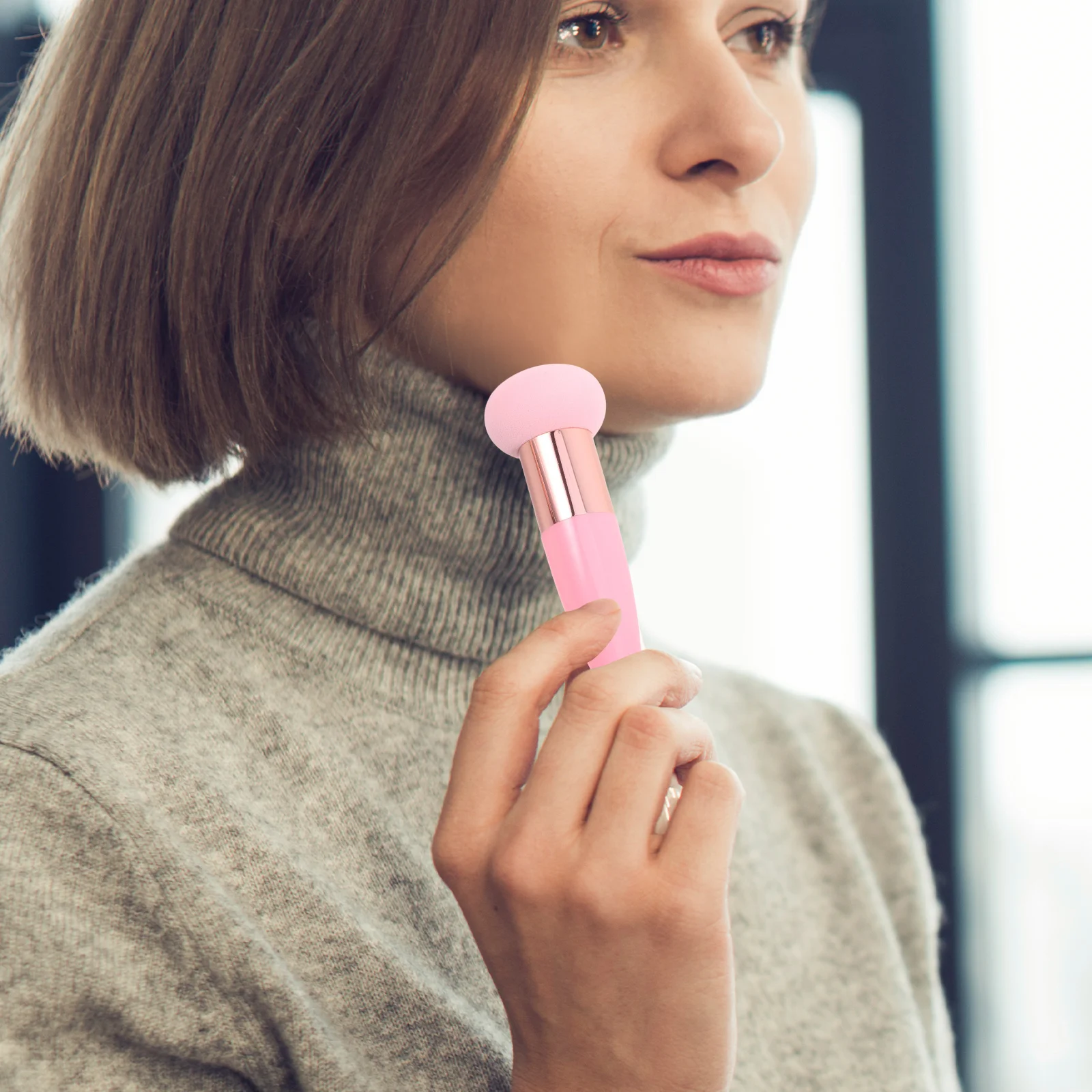 3 pçs cabeça de cogumelo maquiagem esponja de mistura de silicone macio para fundação pó blush aplicador conjunto ferramenta esponja facial
