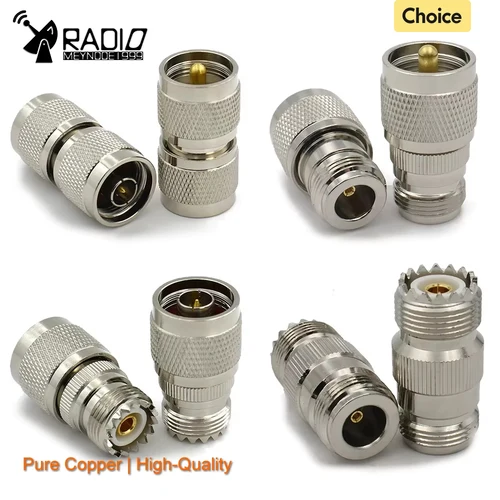 Imagen 1 del producto Conector N a UHF PL259 SO239 enchufe macho y conector hembra adaptador Coaxial RF recto UHF a N para terminales de cable de antena de radio