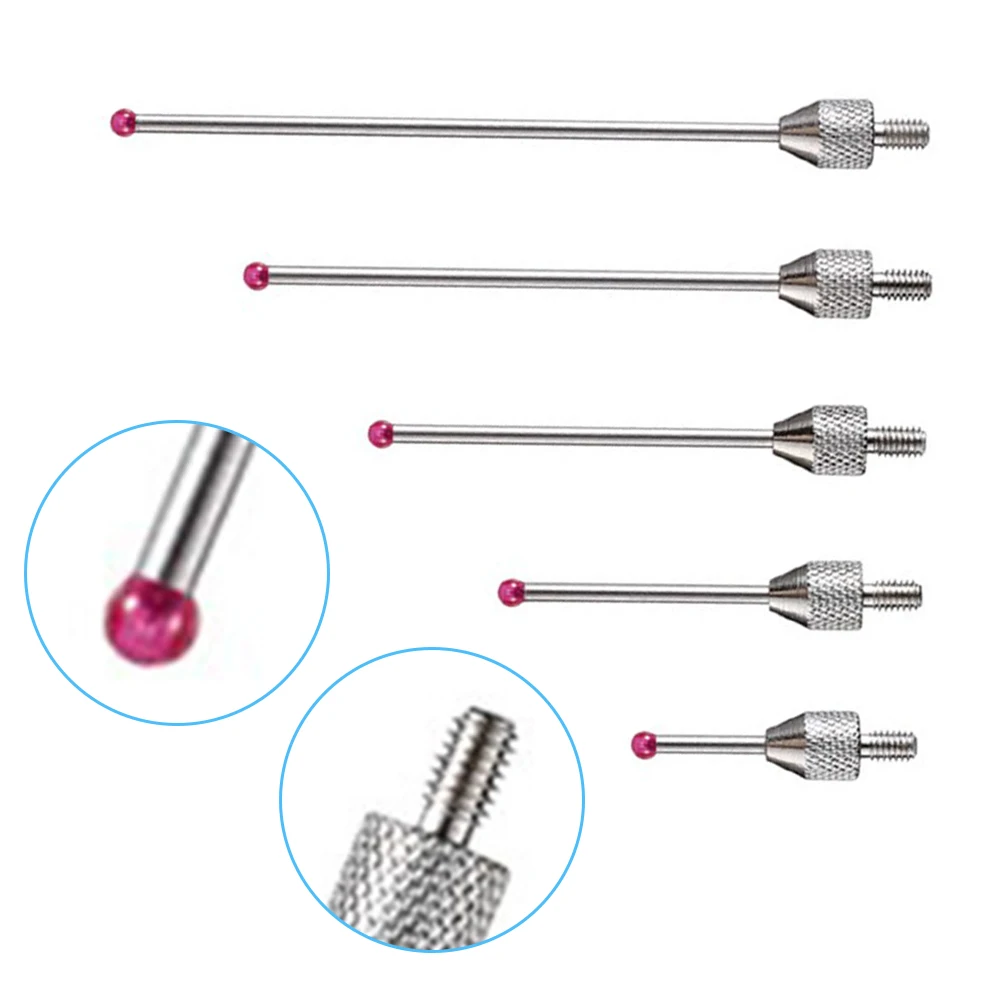 1pc M2.5 CNC Probe Measuring Head 2mm Stylus Ball Porcelain Shaft 10-50mm CNC Probe Head Porcelain Shaft Touch Probe Tools Parts