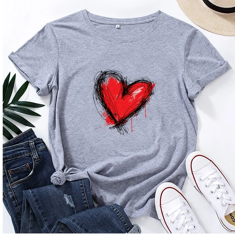 

Лидер продаж, женская повседневная спортивная футболка из 100% хлопка с принтом и короткими рукавами, простая универсальная футболка, топы, летняя футболка для отдыха на море