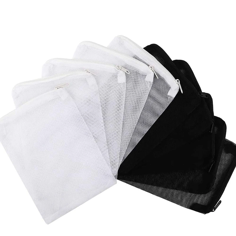 40 Pieces Aquarium Filter Bags Media Mesh Filter Bags With Zipper For Charcoal Pelletized Remove, White And Black