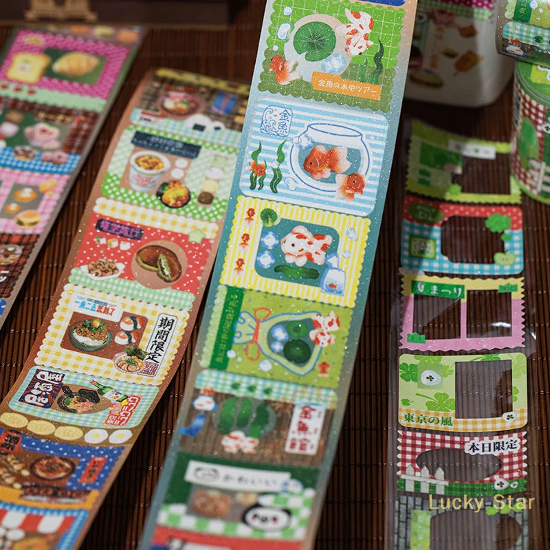 Showa Memory Series Cute Photo Frame Die-cutting Tape Kawaii Paper Decorative Collage Adhesive DIY Scrapbooking Hand Stationery