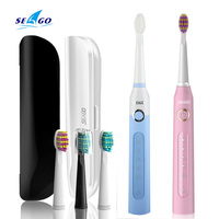 SEAGO Sonic Electric Toothbrush Adults Timer 5 Modes USB Rechargeable Tooth Brush Replacement Brush Head Nozzles Gift Box SG-507