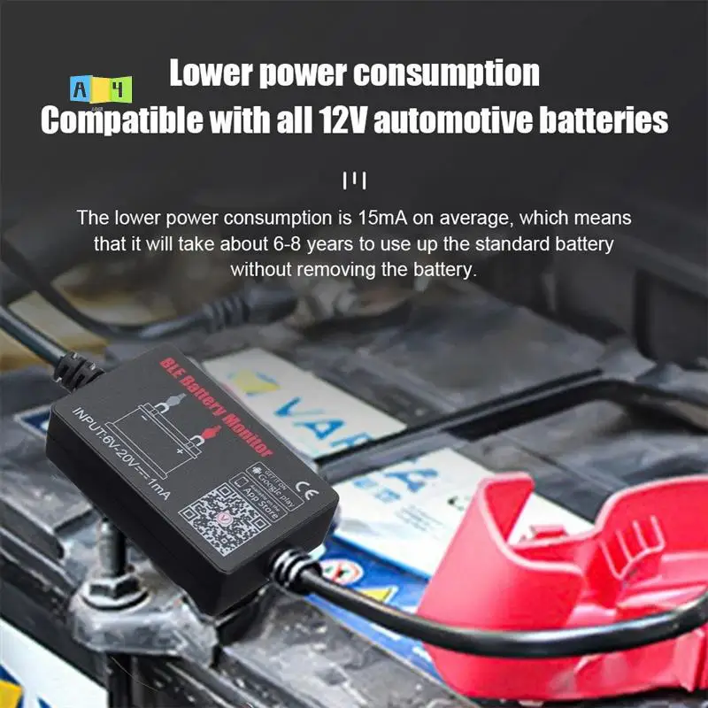 

A04E-12V Battery Monitor Voltage Tester Bluetooth 4.0 Car Battery Analyzer Charging Cranking Test