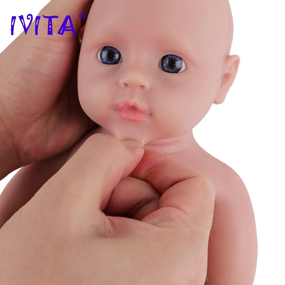 IVITA WG1566 17.32inch 2.68kg 100% Full Body Silicone Reborn Baby Doll Realistic Unpainted Girl Baby Dolls DIY Blank Soft Toys