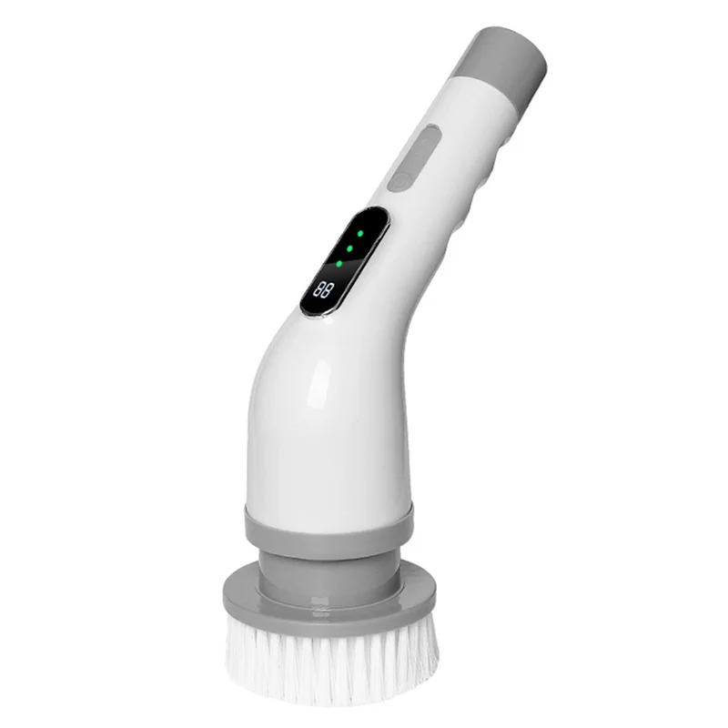 N02R-Spazzola per pulizia elettrica multifunzionale Lavapavimenti portatile telescopico con ricarica wireless a 9 teste per uso cucina e bagno