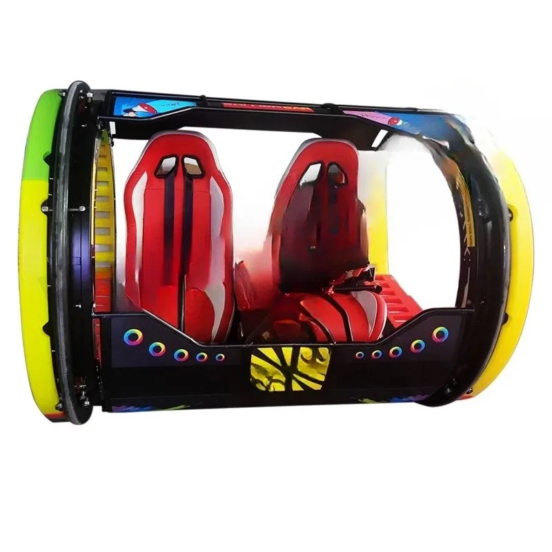 360 degree flip tumbling car double square electric children's play equipment