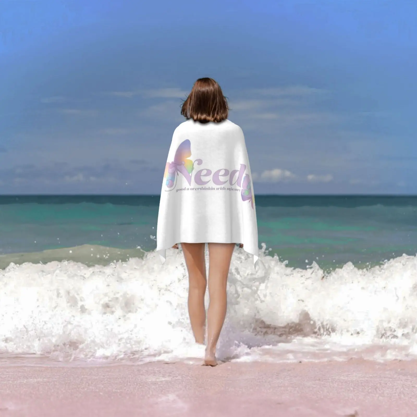 المحتاجة قوس قزح الفراشة منشفة استحمام وسادة الشاطئ أريانا أري المحتاجة شكرا لك التالي الحلي قوس قزح كلمات الموسيقى اللطيفة