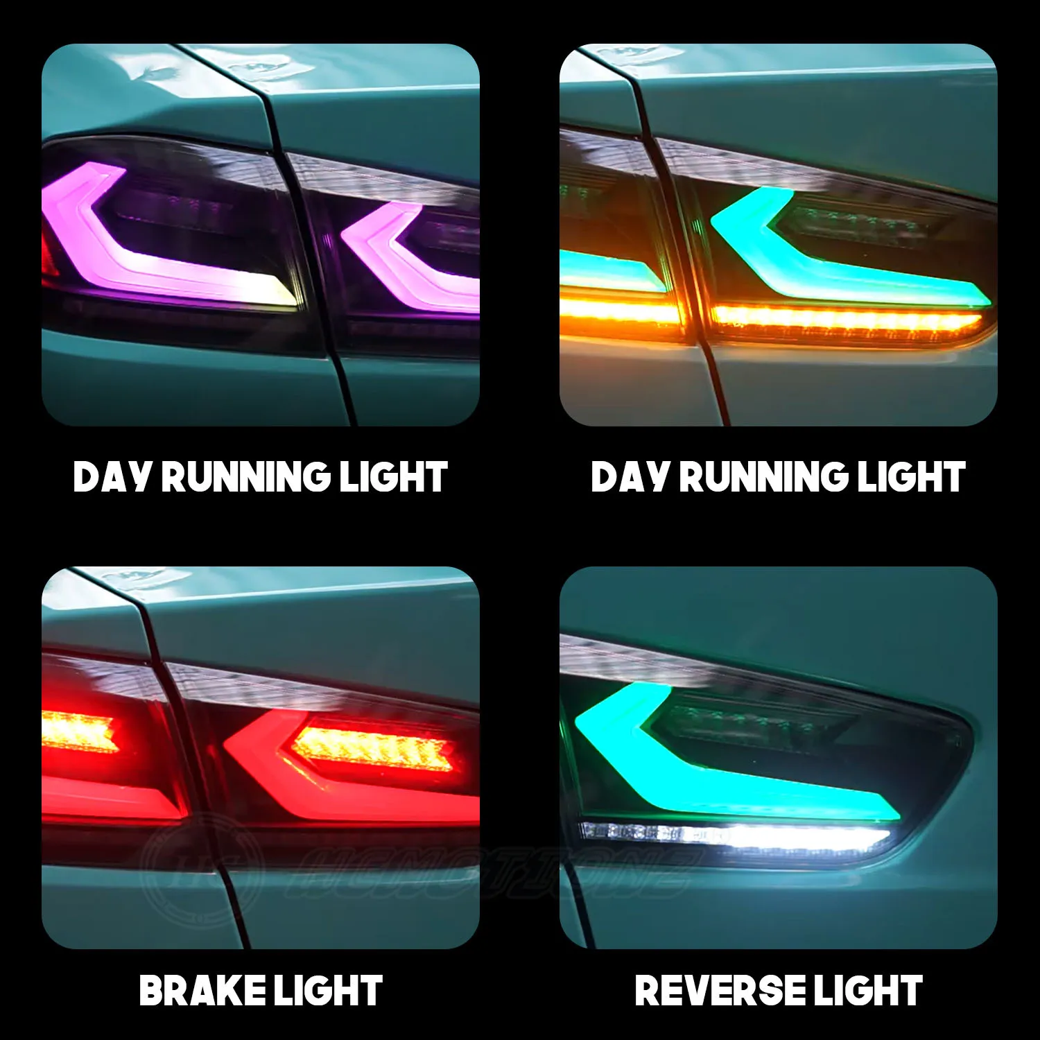 HCMOTIONZ RGB LED DRL Signal Light Accessory Rear Lamps EVO X Car 2008-2017 Tail Lights for Mitsubishi Lancer