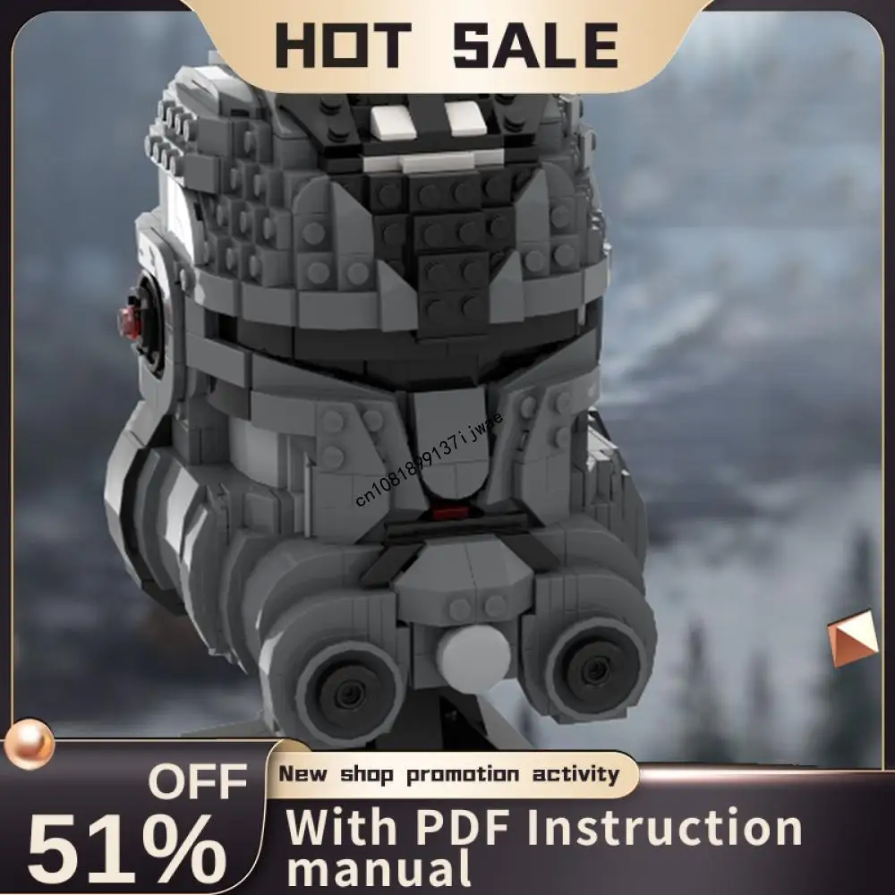 New Famous Space Wars Movie Series Helmet Moc Particle Classic Detachable Custom Puzzles Diy Creative Ideas Bricks Toys Kid Gift