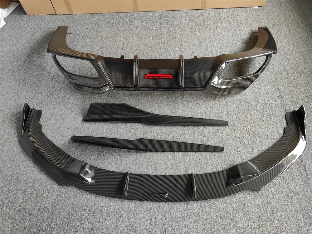 Used for BMW 8 Series G16 G14 retrofit carbon fiber TK style front bumper lip diffuser side skirt body kit