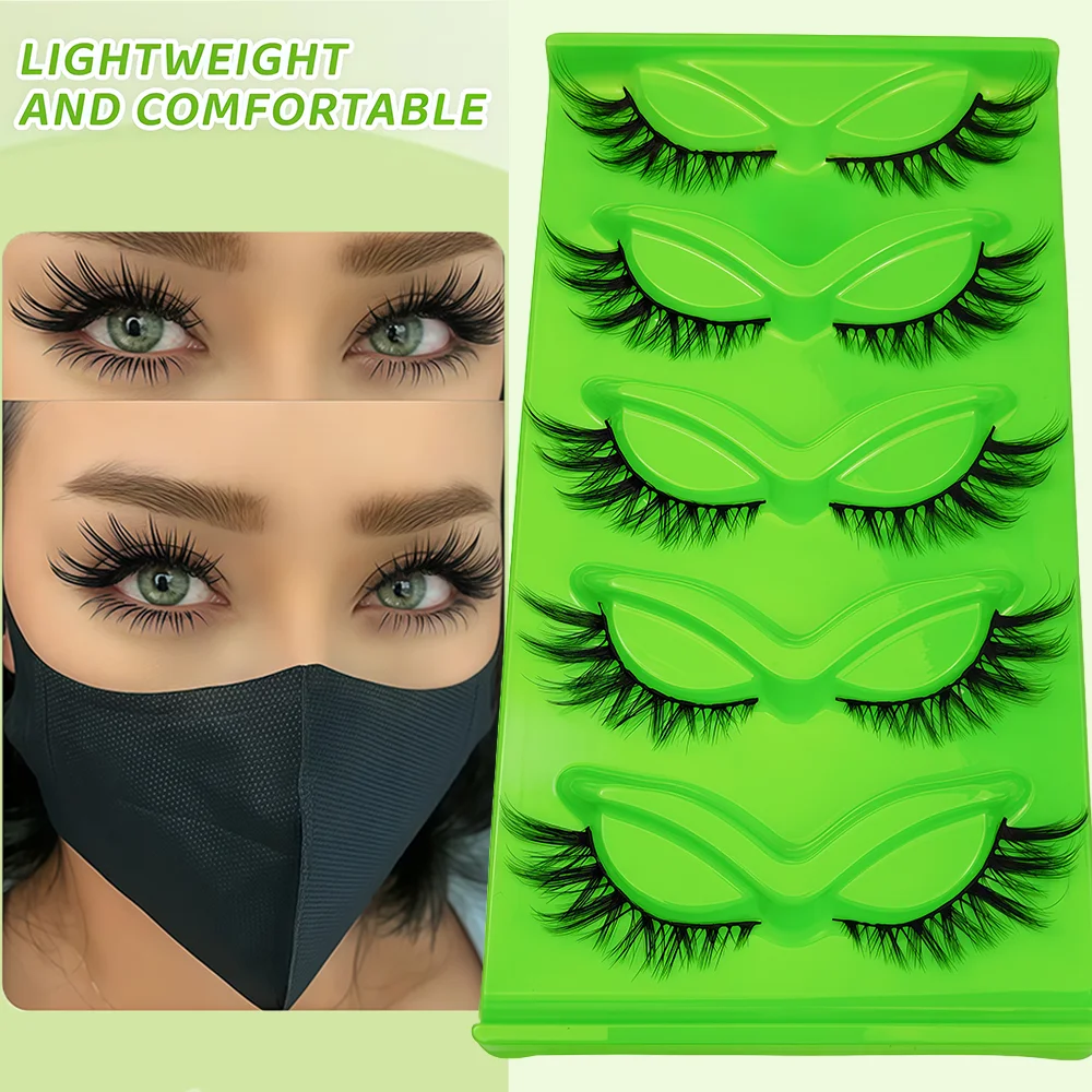 Ciglia piccole arricciate 5 paia di ciglia finte super morbide e spesse Barbie occhi comici ciglia finte sono un must per i principianti