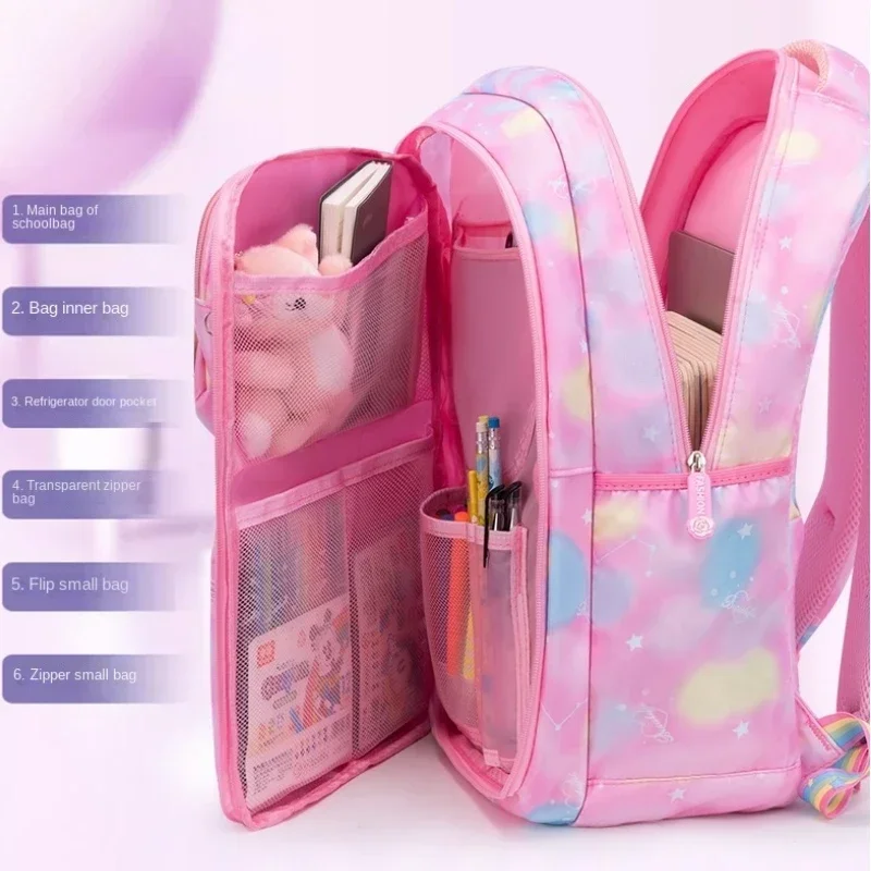 

2023 New Schoolbag Student Girls Children's Princess Refrigerator Door Backpack Spine Protector School Book Shoulder Bags