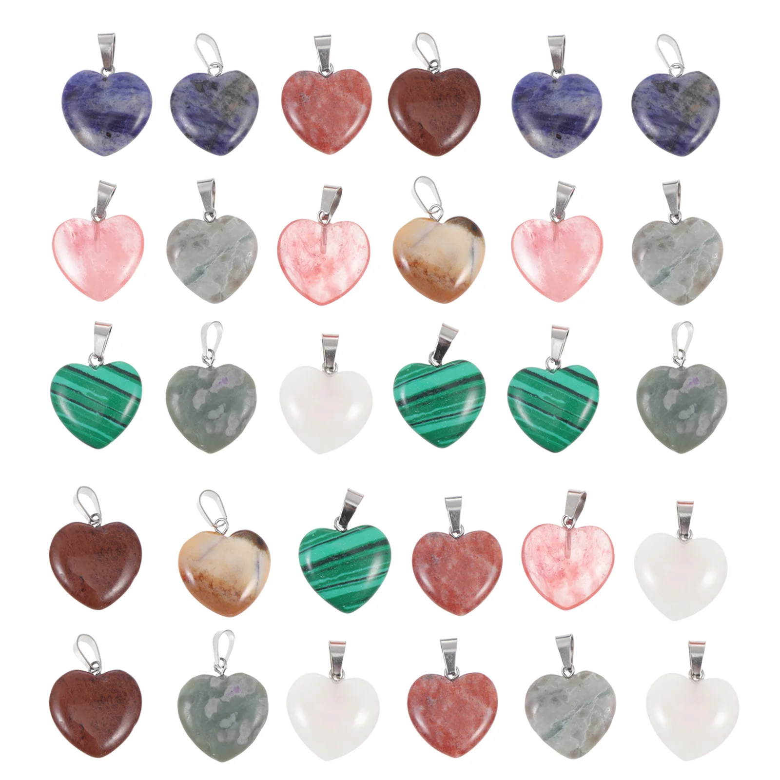40Pcs Heart Shape Jewelry Pendants Exquisite DIY Necklace Earring Bracelet Making Accessories Fashion Creative Hanging Charms