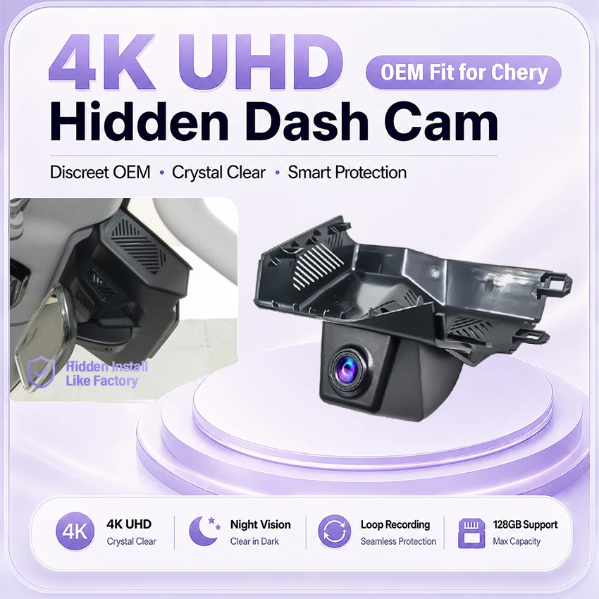 4K Plug And Play For Chery Jetour T2 Traveler 2026 2024 2025 Night Vision Car WiFi DVR Video Recorder Dash Camera for ICH-X K3