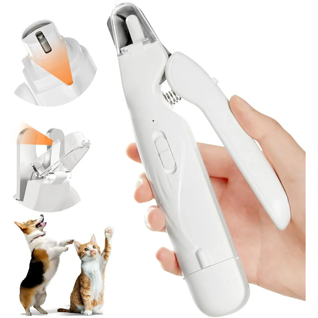 

Pet Nail Clippers, Quiet Pet Nail Grinder with 2 LED Lights for Large Medium Small Puppy Dogs and Cats, Pet Nail Grooming Tool
