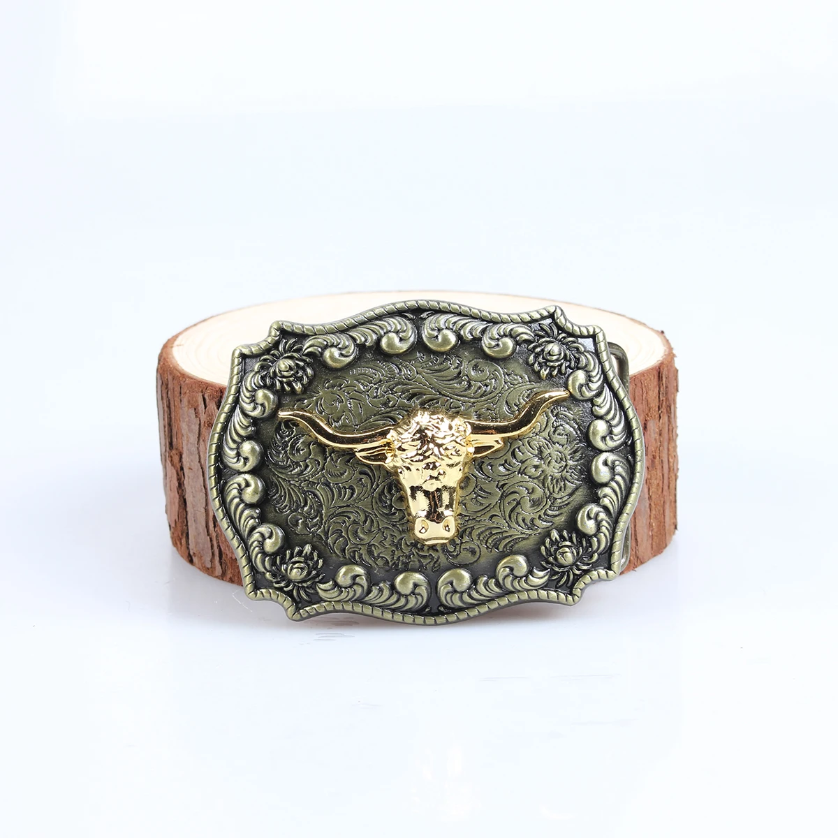 Grama afiada Golden Bulldog Buckle Belt, 3,8 centímetros de diâmetro interno, Buraco Redondo Buckle, Acessório Estilo Retro