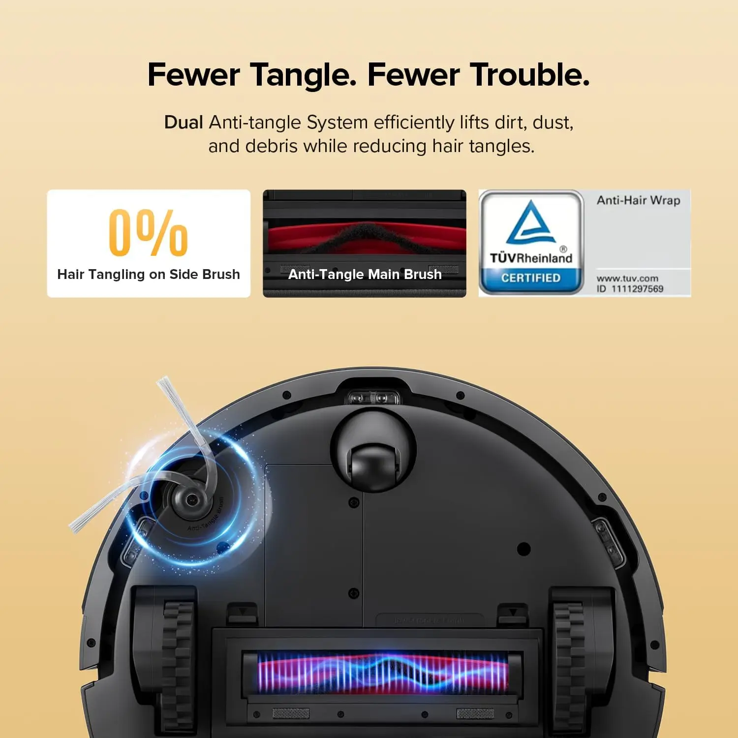 ^For Vacuum and Mop Combo, 10,000Pa HyperForce Suction, Robotic Vacuum Cleaner, Dual Anti-Tangle System, APP-Controlled Mopping,