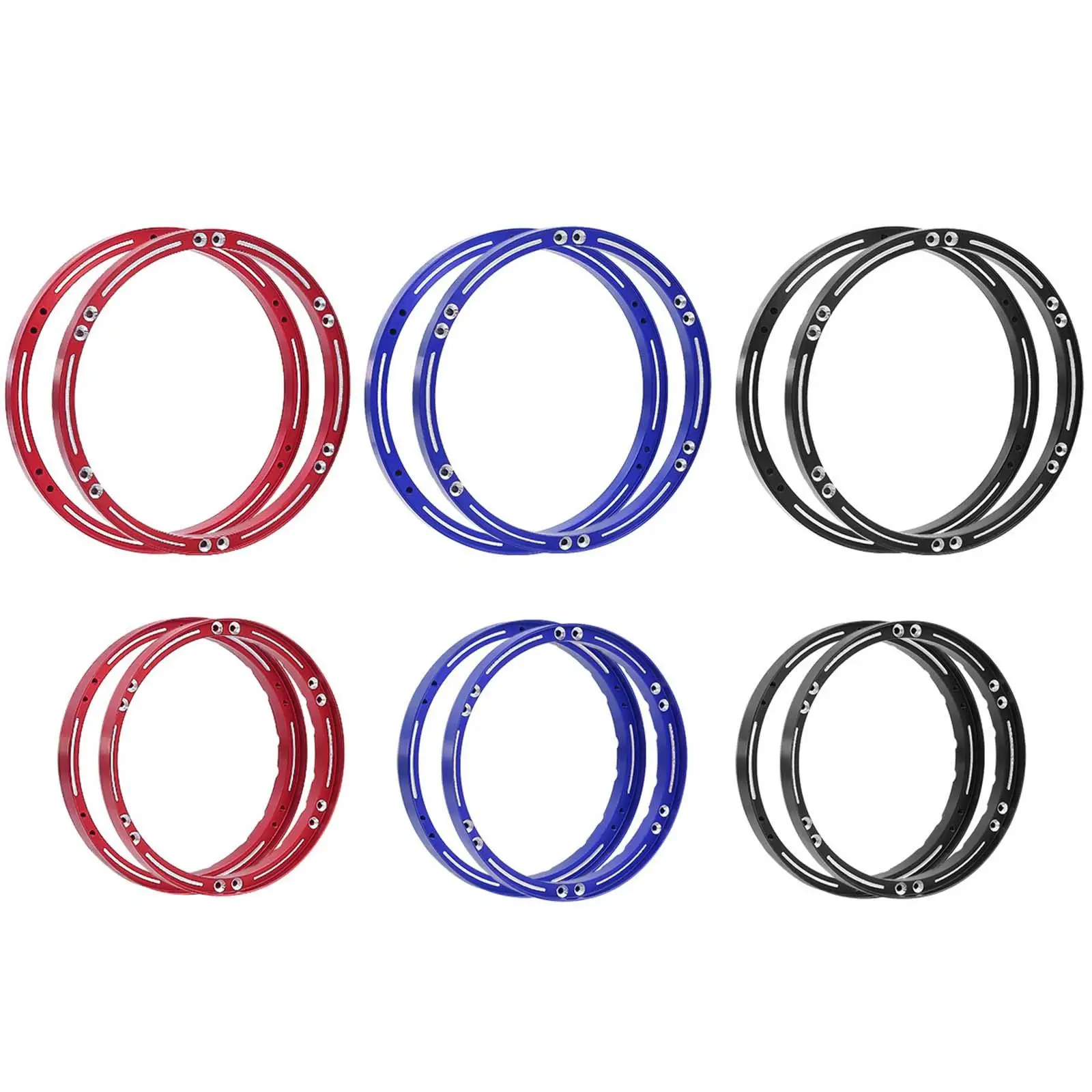 4Pcs Front Rear Wheel Hub Rings Set Replac Parts Aluminum Alloy Wheel Reinforcement Rings for 1/4 Motorcycle Promoto-mx DIY